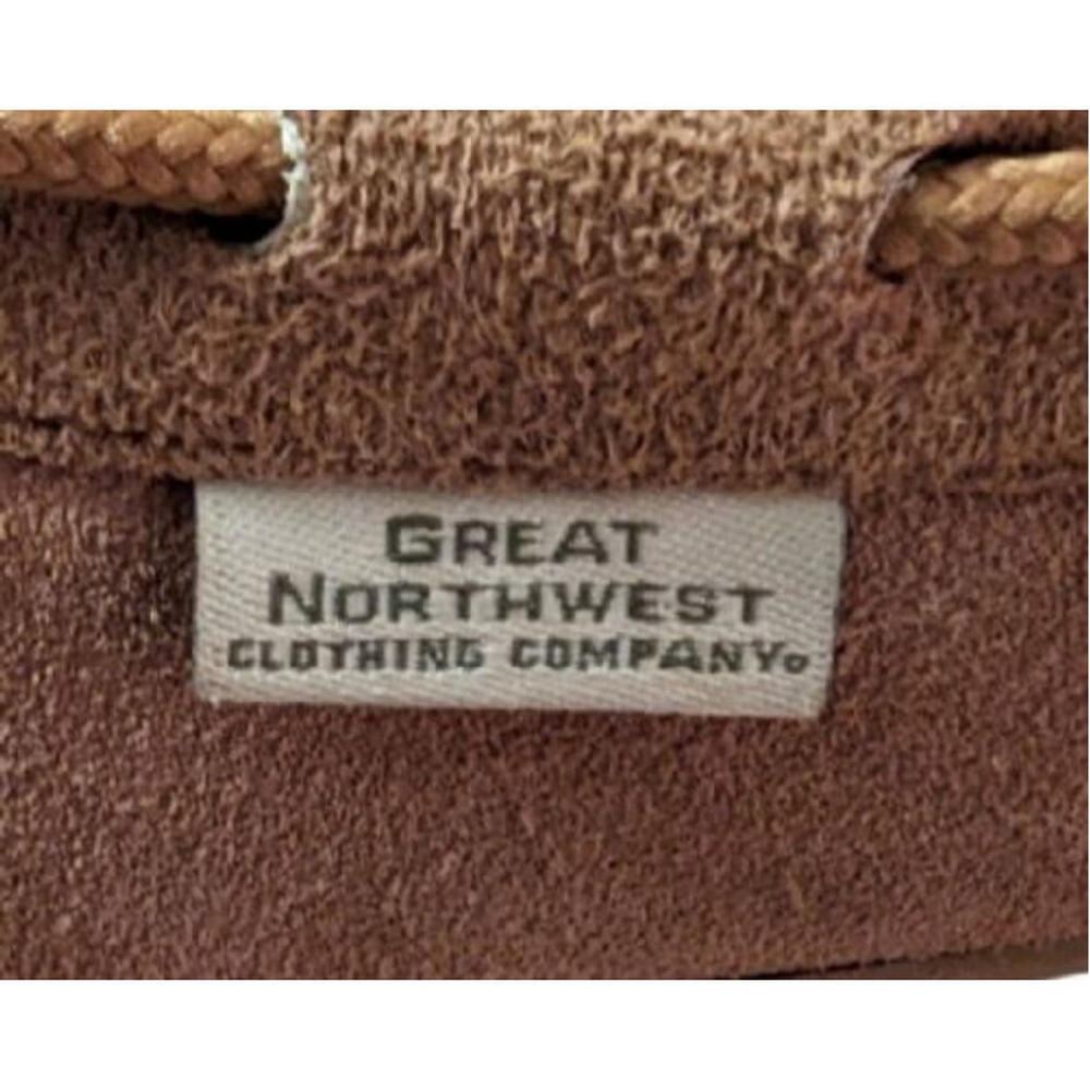 Great Northwest Moccasin Womens 9 Leather Suede Shearling Lined Slipper Mens 7.5 - Picture 8 of 11